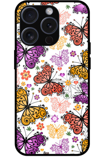 Vector Butterfly Pattern Metal TPU Printed Case