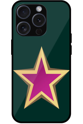 Decorative Gold Border Star Design Metal TPU Printed Case