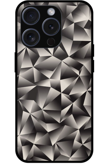 Unicolor Geometric Crystal Pattern Metal TPU Printed Case