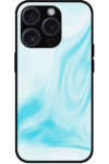 Aesthetic Blue Liquid Marble Artpiece Metal TPU Printed Case