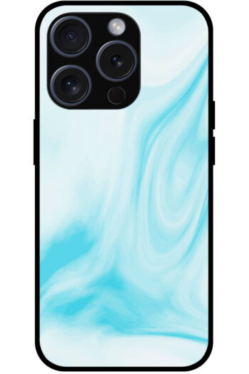 Aesthetic Blue Liquid Marble Artpiece Metal TPU Printed Case
