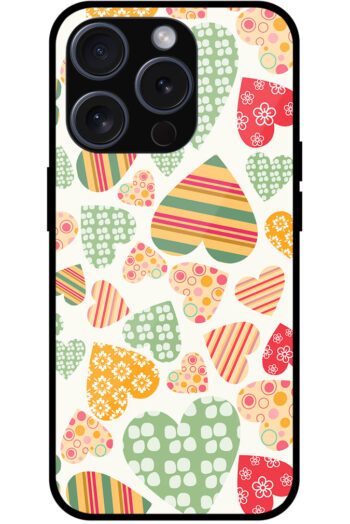 Polka Dot Stripe Multiheart Pattern Metal TPU Printed Case