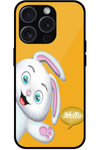 Cute Bunny Cartoon Illustration Metal TPU Printed Case