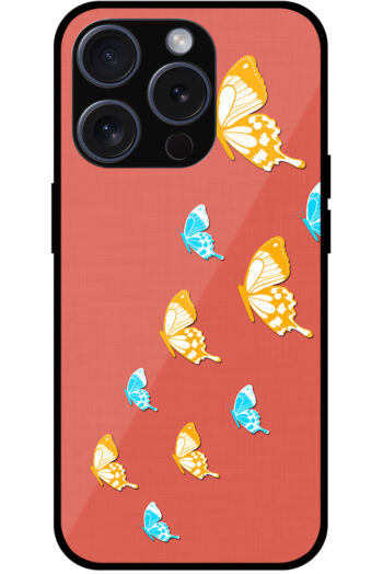 Elegant Butterfly Pattern Design Metal TPU Printed Case