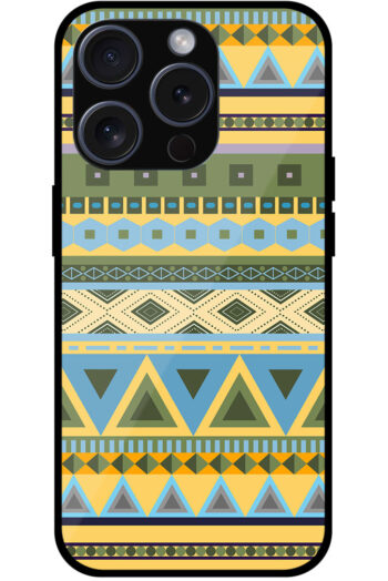 Geometric Band Pattern Metal TPU Printed Case