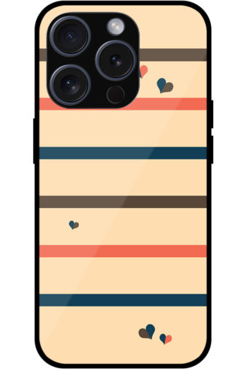 Heart Multistripe Pattern Metal TPU Printed Case