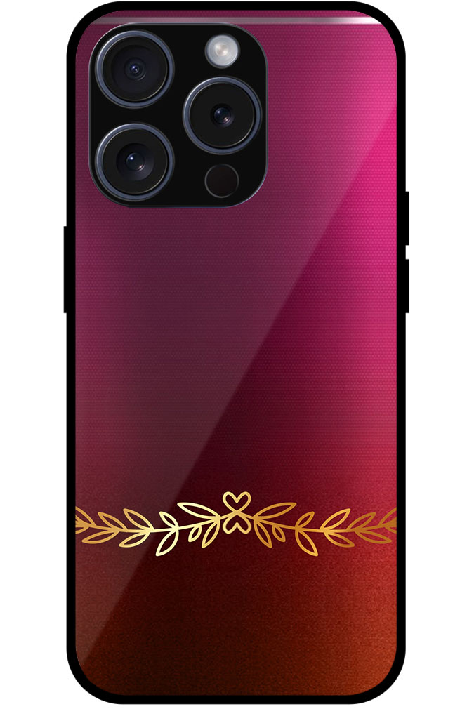 Gold Brown Leaves Vector Design Metal TPU Printed Case