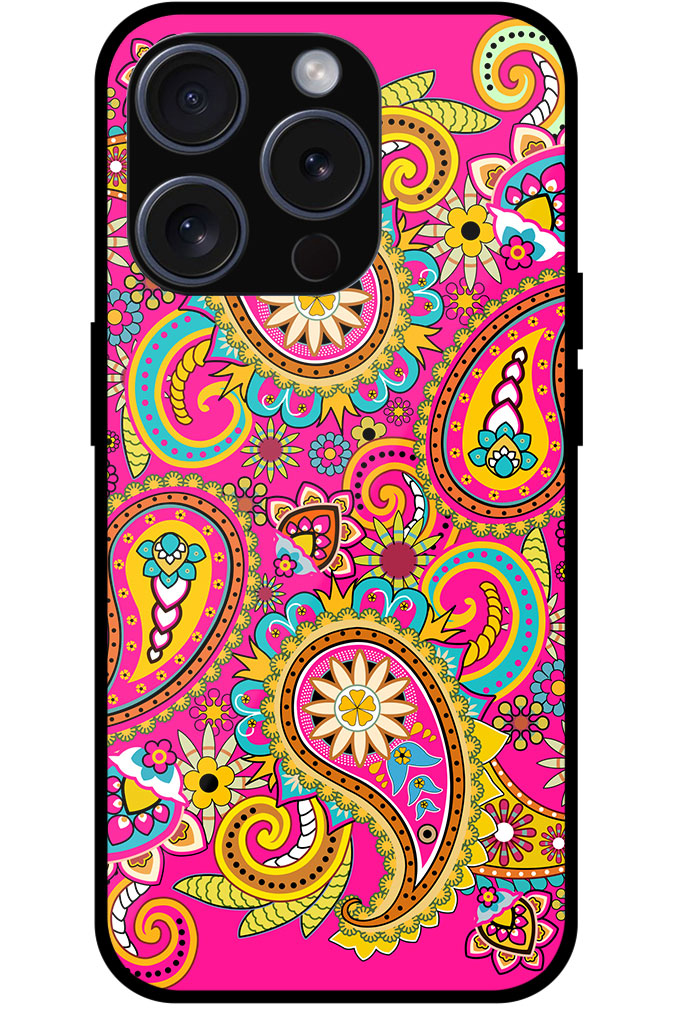 Paisley Pattern Artwork Metal TPU Printed Case