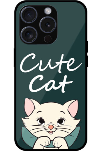 Cute Cat Vector Graphic Metal TPU Printed Case