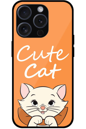 Cute Cat Vector Graphic Metal TPU Printed Case