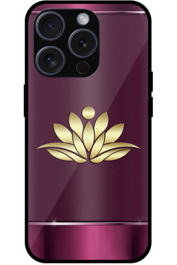 Gold Lotus Flower Vector Illustartion Metal TPU Printed Case