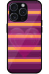 Dual Heart Horizontal Stripes Pattern Metal TPU Printed Case