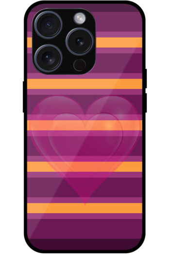 Dual Heart Horizontal Stripes Pattern Metal TPU Printed Case