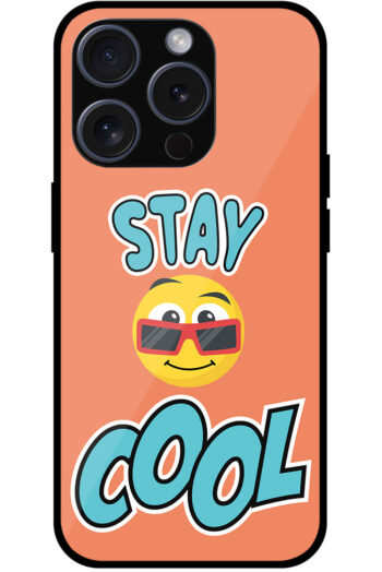 Stay Cool Emoji Vector Illustration Metal TPU Printed Case