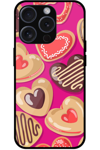 Heart Shaped Cookies Pattern Metal TPU Printed Case