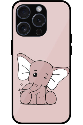 Cute Baby Elephant Clipart Metal TPU Printed Case