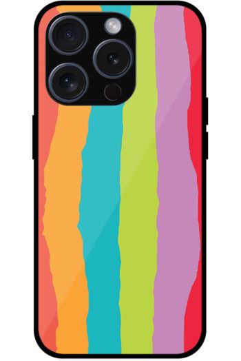 Colorful Rainbow Pattern Metal TPU Printed Case