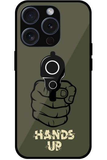 Hands Up Vector Gun Design Metal TPU Printed Case