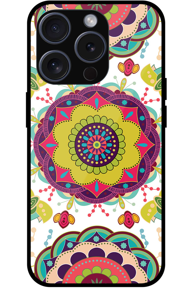 Multicolor Rangoli Artwork Metal TPU Printed Case