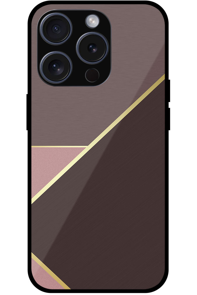 Gold Line Metal Finish Design Metal TPU Printed Case