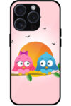 Sunset Bird Couple Graphic Illustration Metal TPU Printed Case