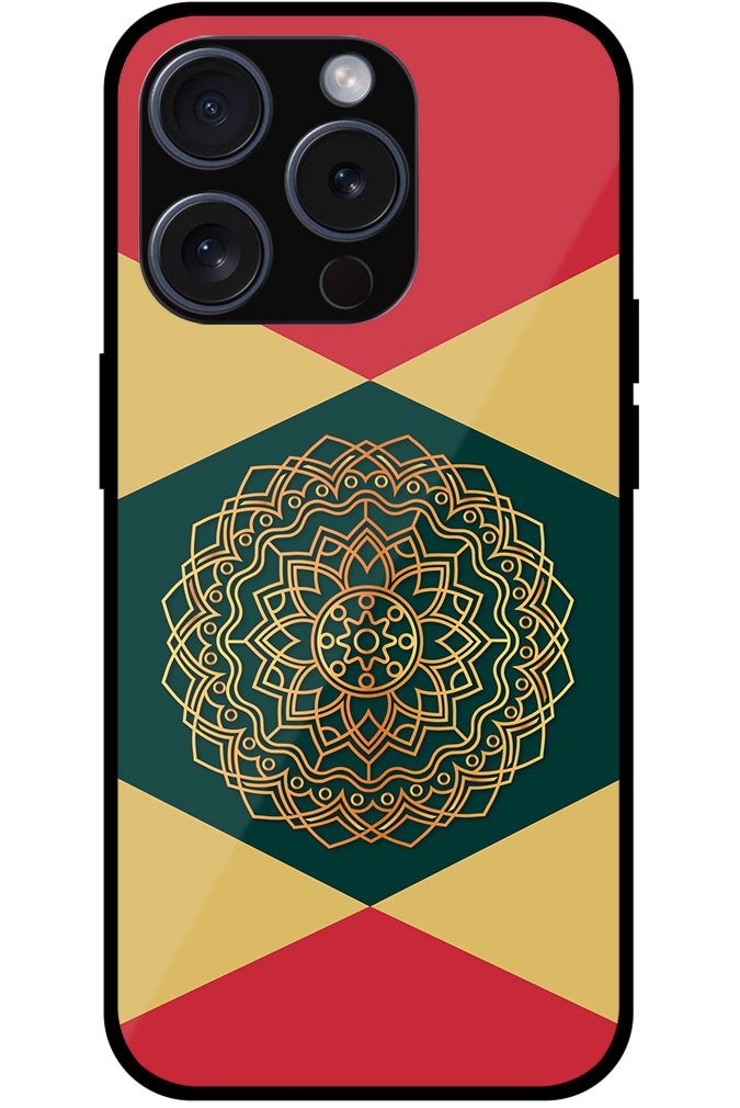 Decorative Metallic Gold Flower Design Metal TPU Printed Case