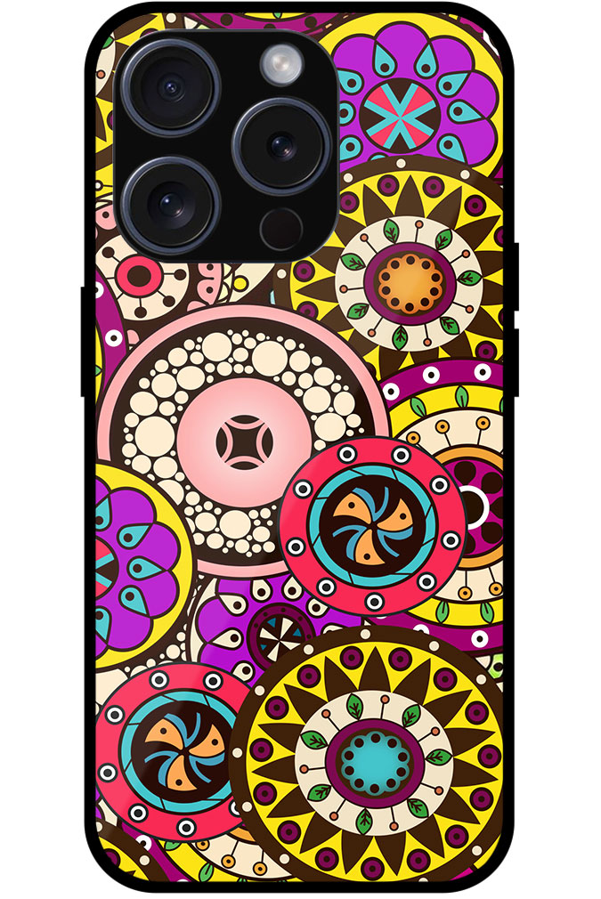 Multicolor Tribal Ring Pattern Design Metal TPU Printed Case