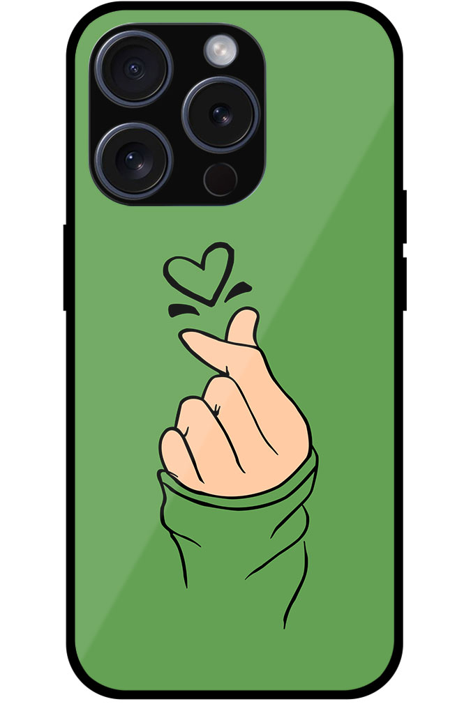 Korean Hand Love Symbol Design Metal TPU Printed Case