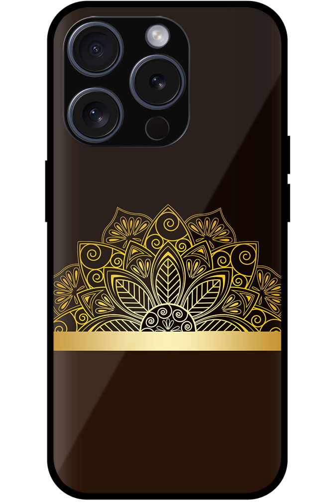 Golden Mandala Floral Design Metal TPU Printed Case