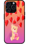 Cute Teddy Heart Pattern Metal TPU Printed Case