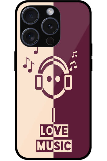I Love Music Vector Design Metal TPU Printed Case