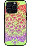 Colorful Mandala Style Floral Artpiece Metal TPU Printed Case