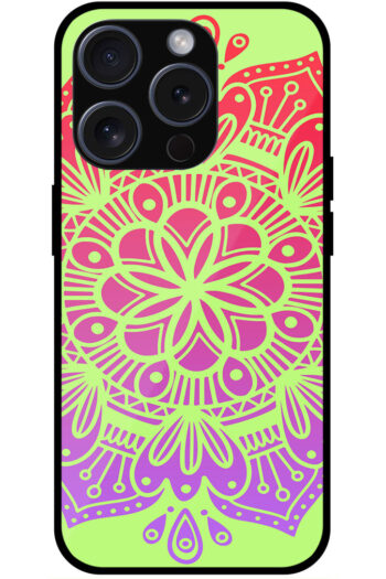Colorful Mandala Style Floral Artpiece Metal TPU Printed Case