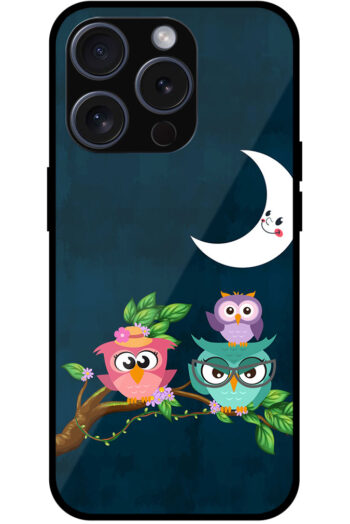 Funny Owl Family Design Metal TPU Printed Case