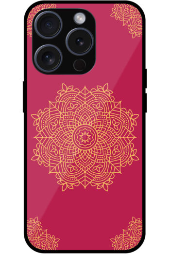 Ethnic Round Fancy Floral Design Metal TPU Printed Case