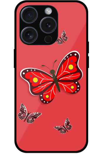 Cute Butterfly Vector Illustration Metal TPU Printed Case