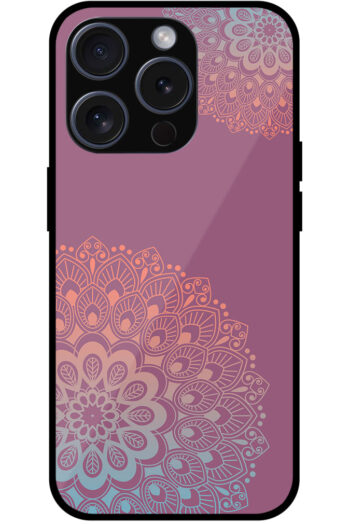 Fancy Round Colorful Floral Design Metal TPU Printed Case