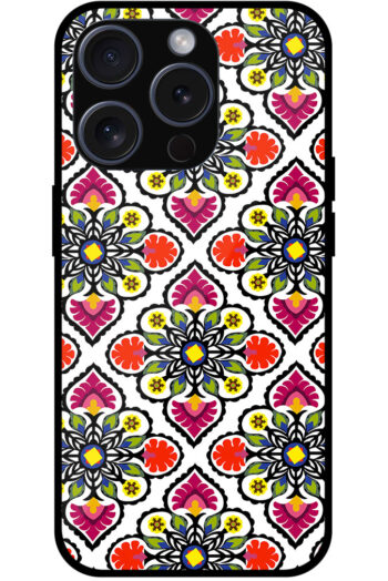 Lovely Flower Leaf Pattern Metal TPU Printed Case