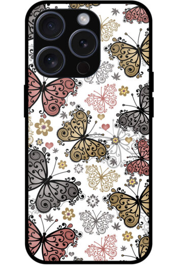 Vector Butterfly Pattern Metal TPU Printed Case