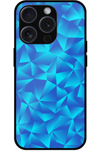 Unicolor Geometric Crystal Pattern Metal TPU Printed Case