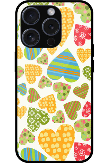 Polka Dot Stripe Multiheart Pattern Metal TPU Printed Case