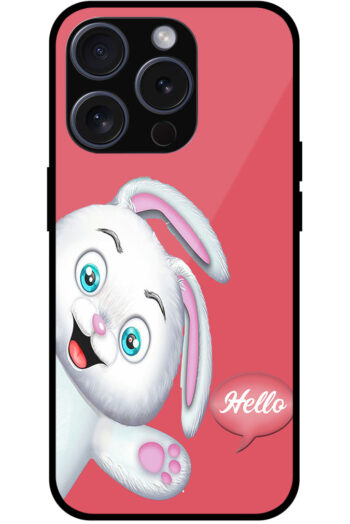 Cute Bunny Cartoon Illustration Metal TPU Printed Case
