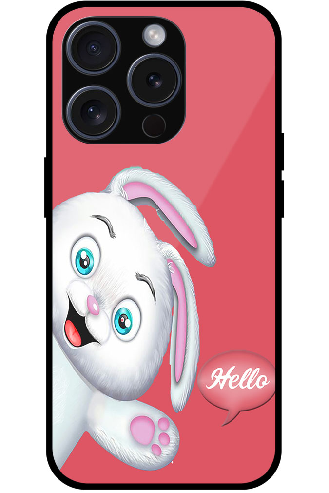 Cute Bunny Cartoon Illustration Metal TPU Printed Case