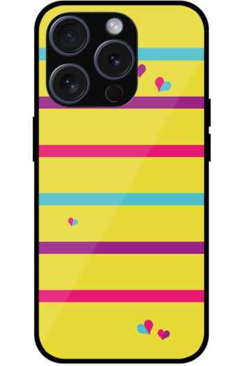 Heart Multistripe Pattern Metal TPU Printed Case