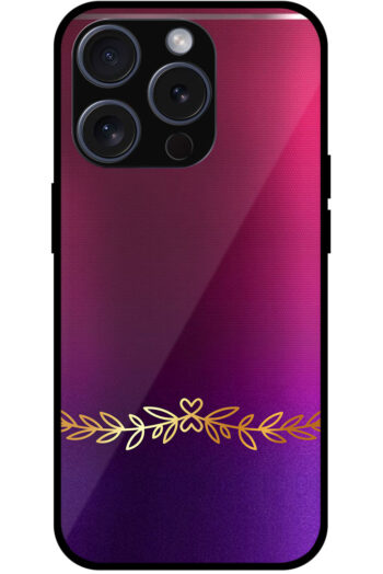 Gold Brown Leaves Vector Design Metal TPU Printed Case