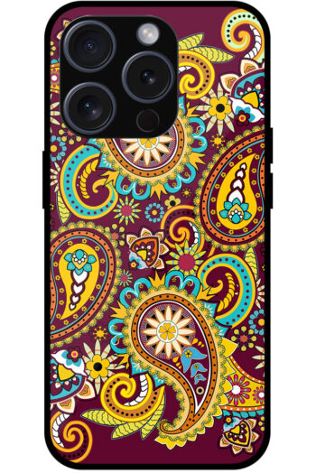 Paisley Pattern Artwork Metal TPU Printed Case