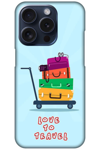 Love To Travel Luggage Trolly Vector Ilustration Hard Plastic Printed Case
