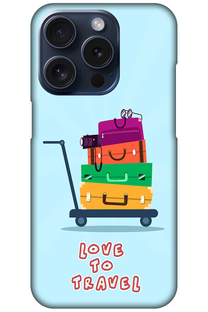 Love To Travel Luggage Trolly Vector Ilustration Hard Plastic Printed Case