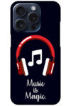 Music Is Magic Headphones Vector Illustration Hard Plastic Printed Case
