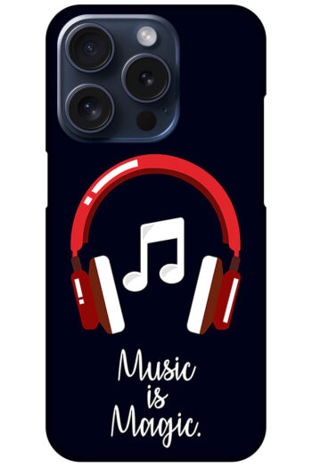 Music Is Magic Headphones Vector Illustration Hard Plastic Printed Case